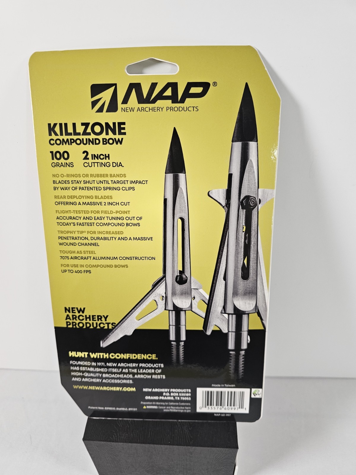 NAP Killzone Mechanical Broadhead 2 Blades 100 Grains 2” Cutting Diameter 3 Pack