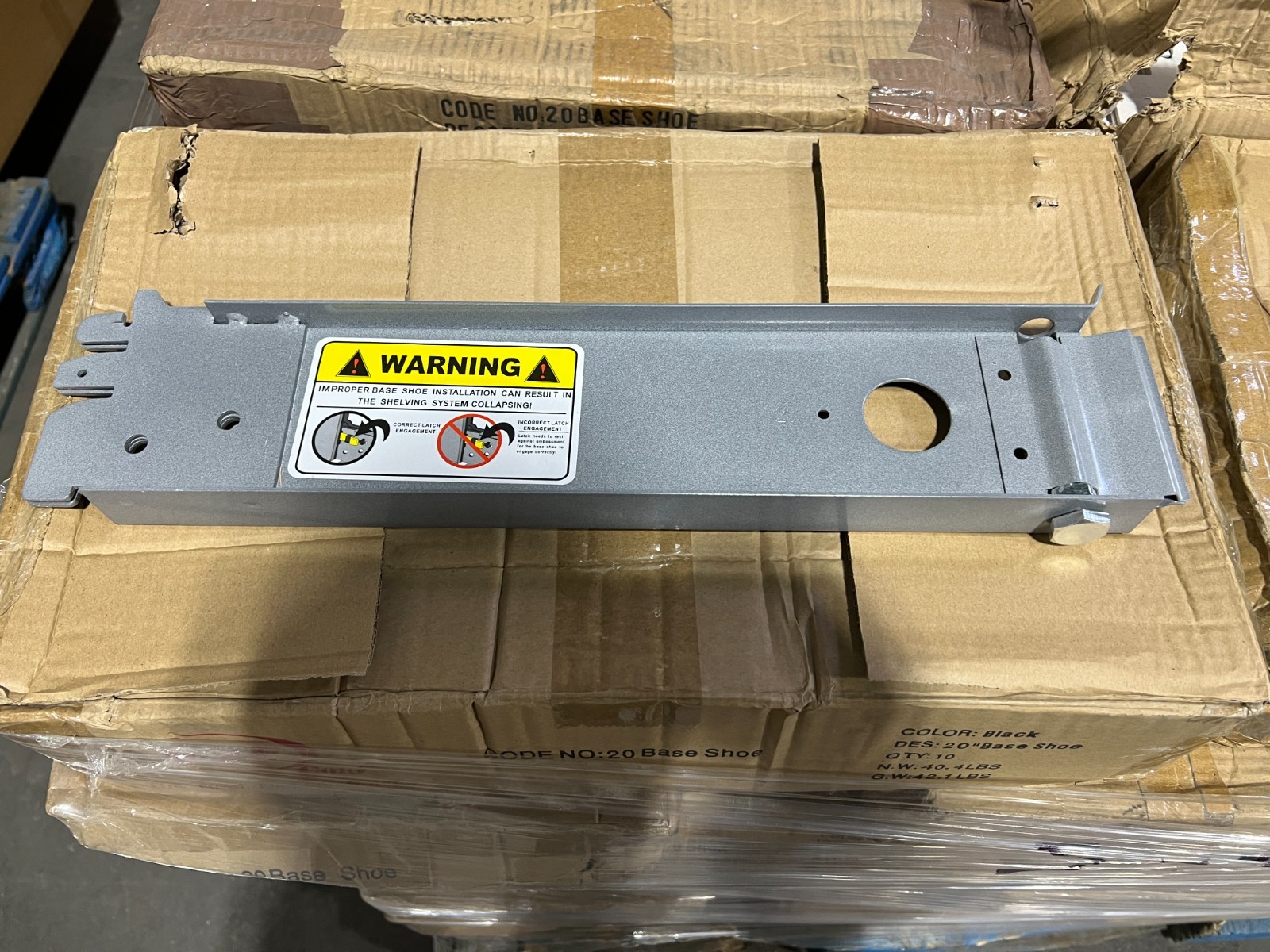 20” Base Shoe for Gondola Shelving - Box Of 10pcs