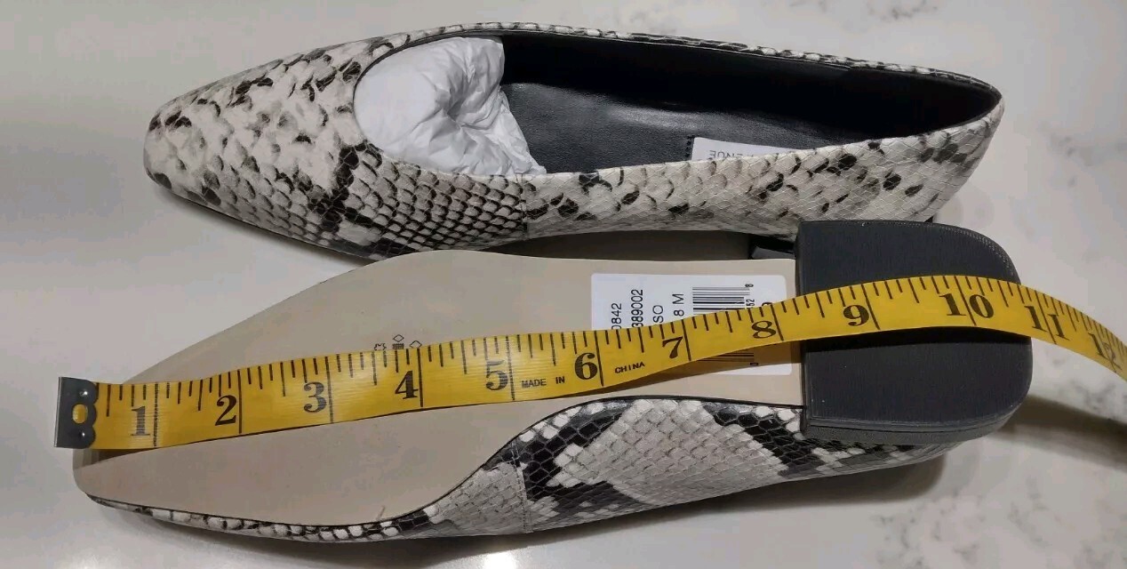 Saks Fifth Avenue Women's Embossed Python Black White Flats Size 8