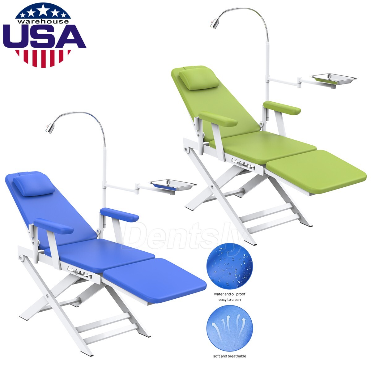 Sillon Silla Dental Portatil Plegable Movil con Luz LED Recargable USA