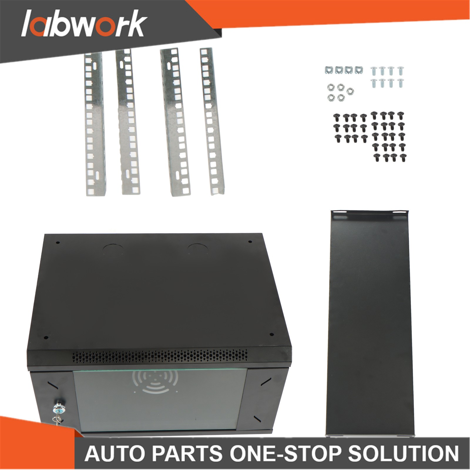 Labwork 6U Wall Network Cabinet w/ Locking Tempered Glass Door & 15.5" Depth
