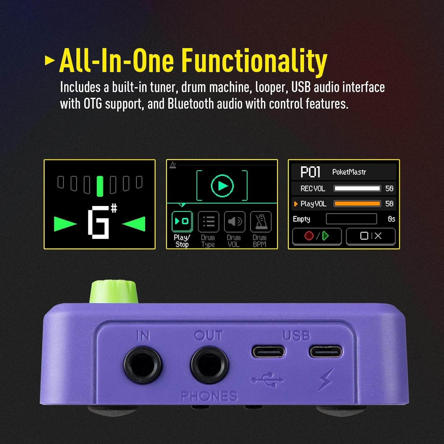 Multi Effects Pedal w/ Amp Modeling - Purple