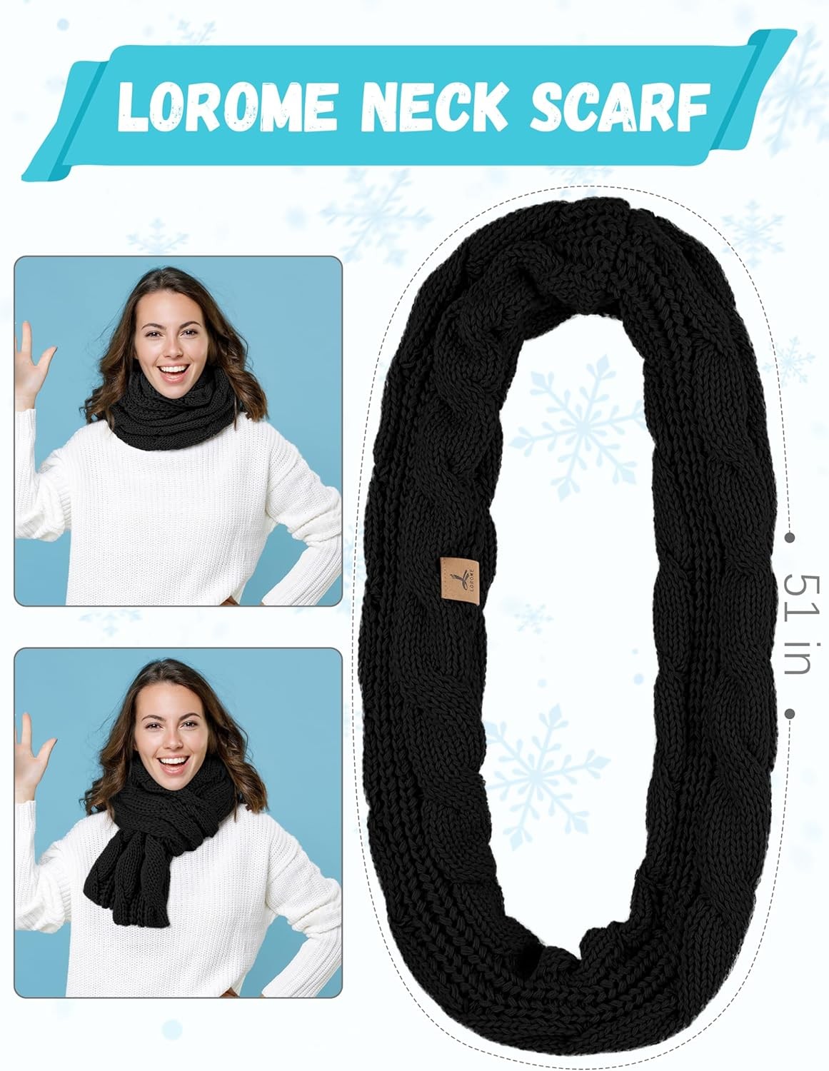 Winter Beanie Hat Scarf Gloves, Warm Fleece Knit Hats Touch Screen Gloves Neck S