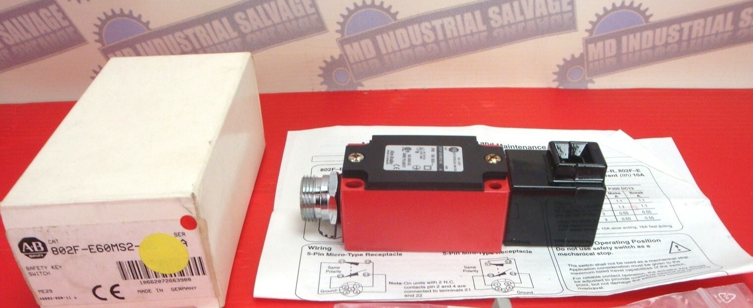 (NEW) Allen-Bradley Interlock Switch NO KEY ~ 802F-E60MS2-N5 ~ NEW