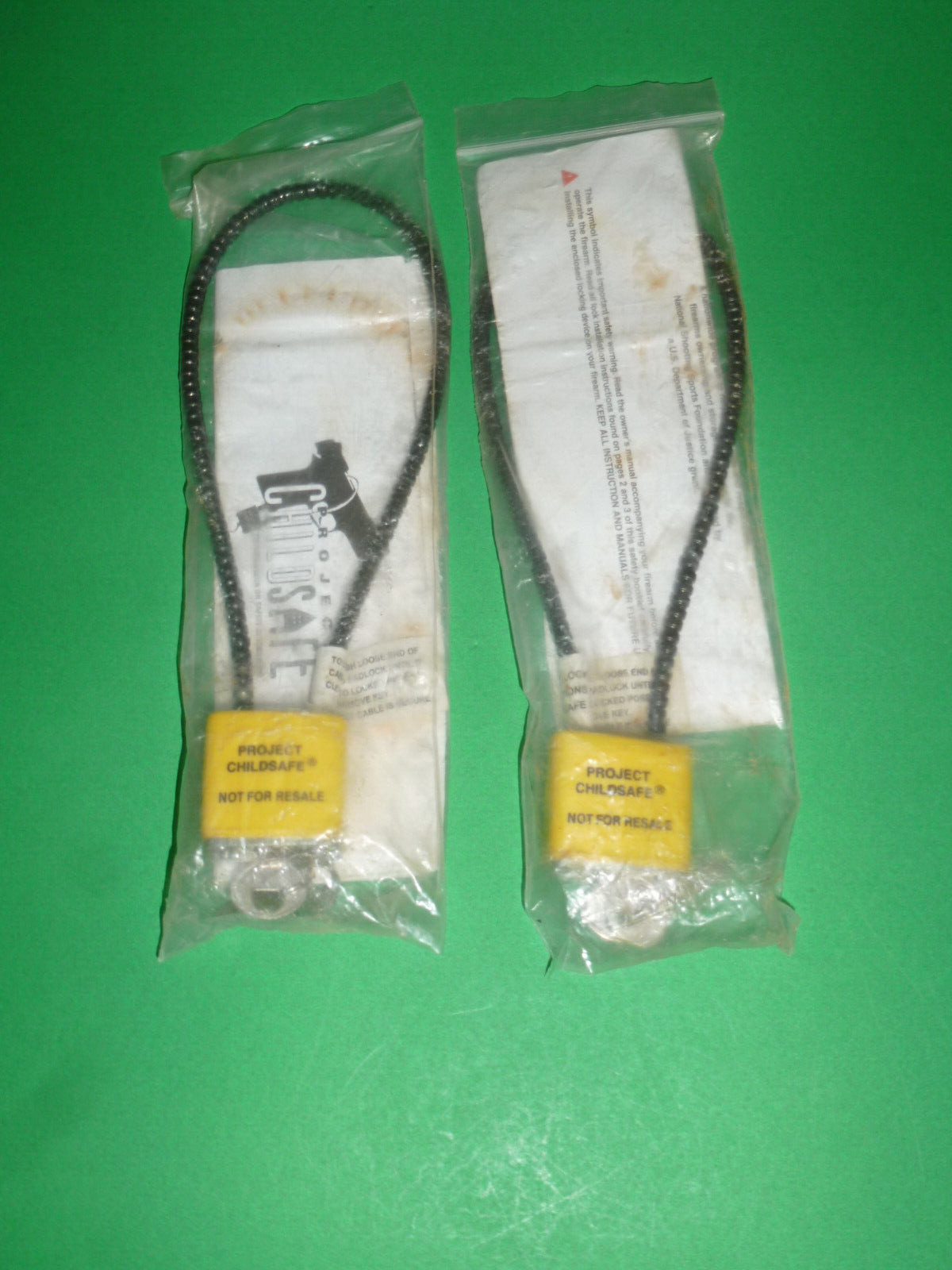 Lot 2 Cable Gun Locks - by Project ChildSafe with 2 Keys IOP