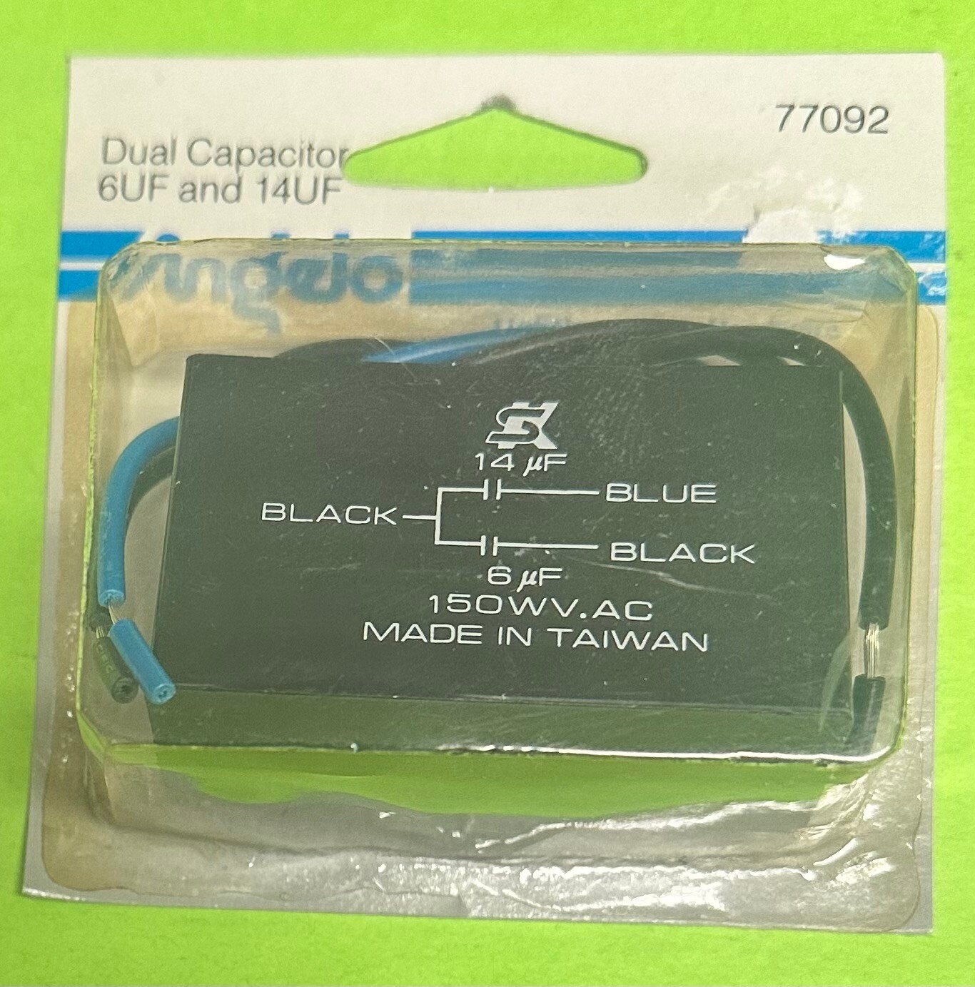 Angelo 77092 Celing Fan Dual Capacitor 6UF & 14UF 3-Wire