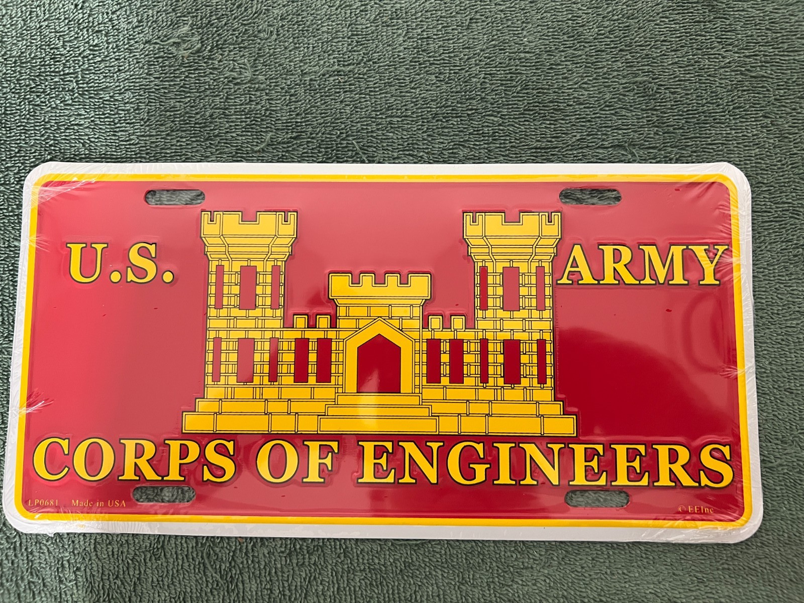 US ARMY CORPS OF ENGINEERS LICENSE PLATE MADE IN USA LICENSED PRODUCT