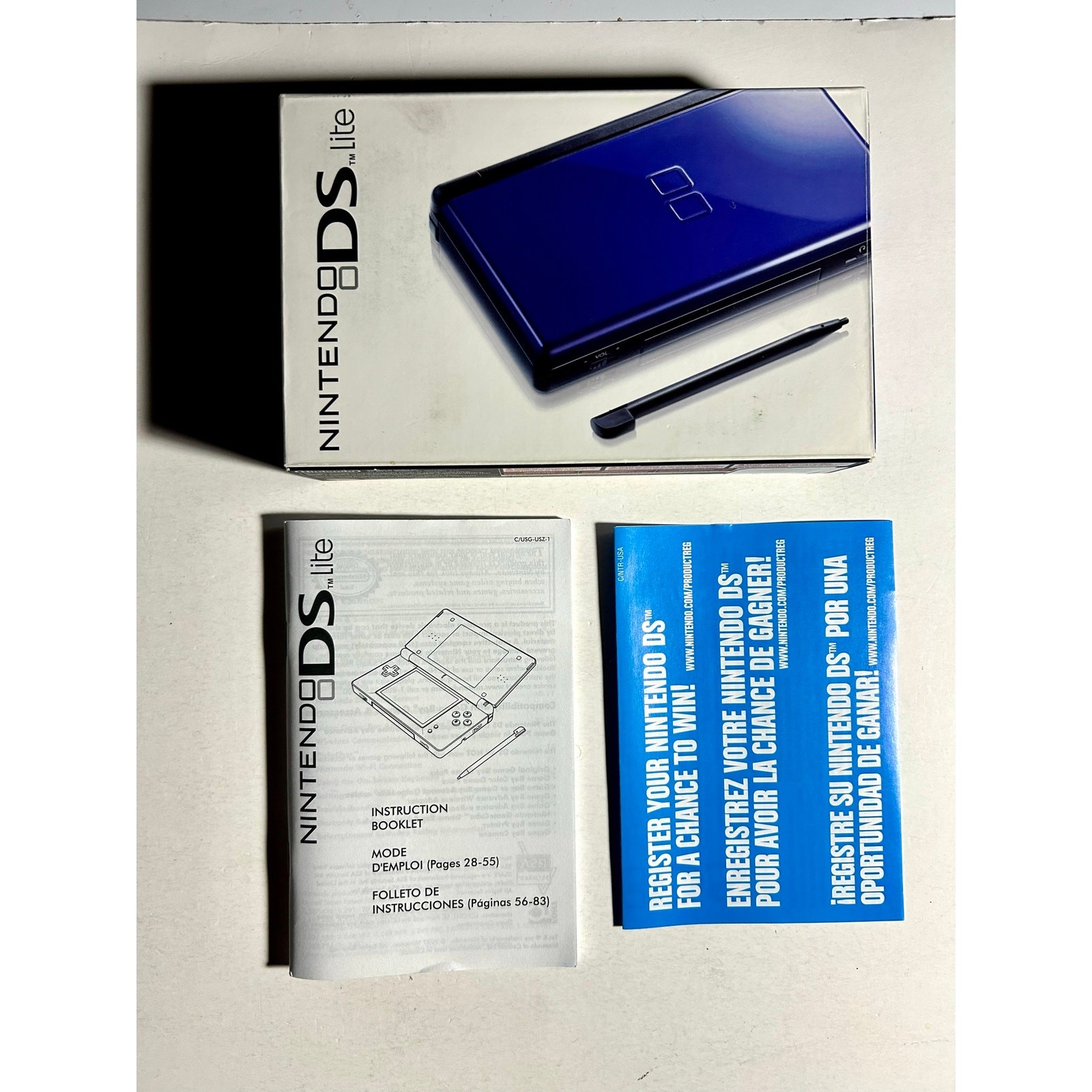 Nintendo DS Lite Cobalt (Nintendo DS) Box and Manual Only🔥Nice!