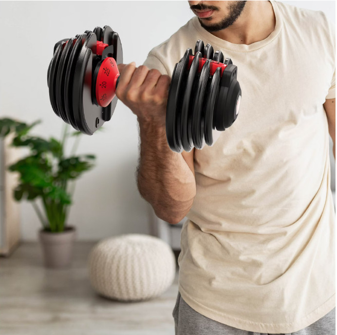 FitRx SmartBell, 9 in 1 Adjustable Dumbbell, 25 lb