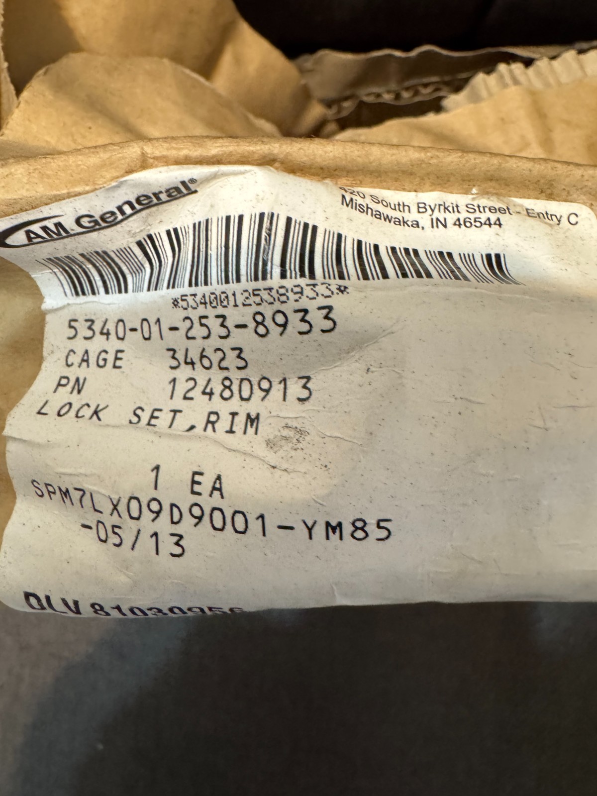 HMMWV AM GENERAL TURRET LOCK RING 12480913