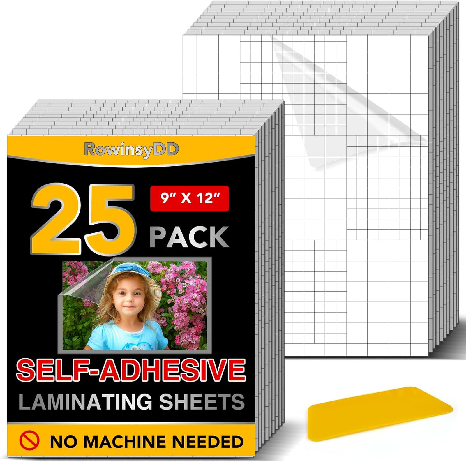 Self Adhesive Laminating Sheets, 25 Pack, 8.5 x 11 Inches, Waterproof Protective