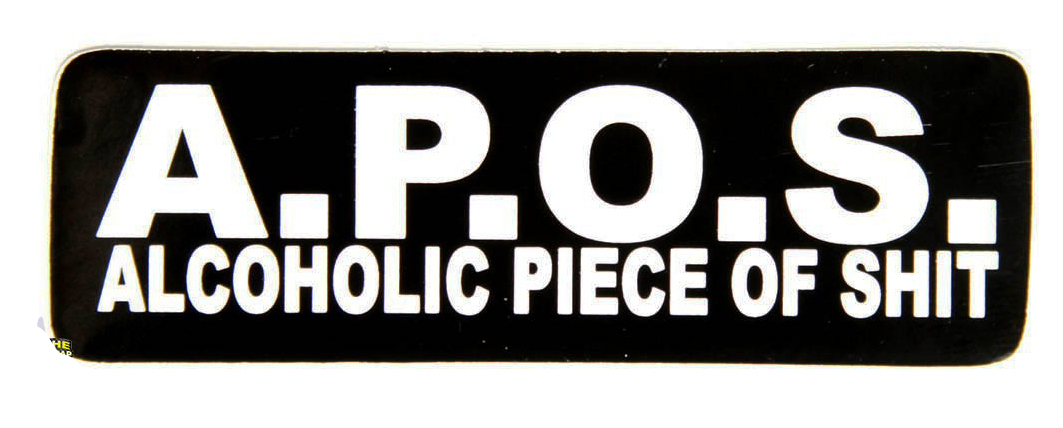 Alcoholic PIECE OF SHXT APOS 4.0 INCH IRON ON BIKER PATCH