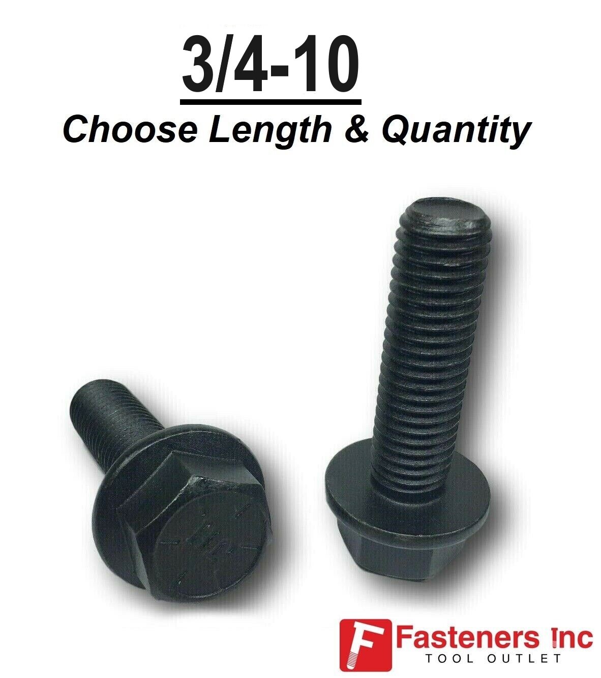 3/4-10 Grade 8 Flange Frame Bolt Black Phosphate & Oil (All Sizes & Qty's) 3/4"