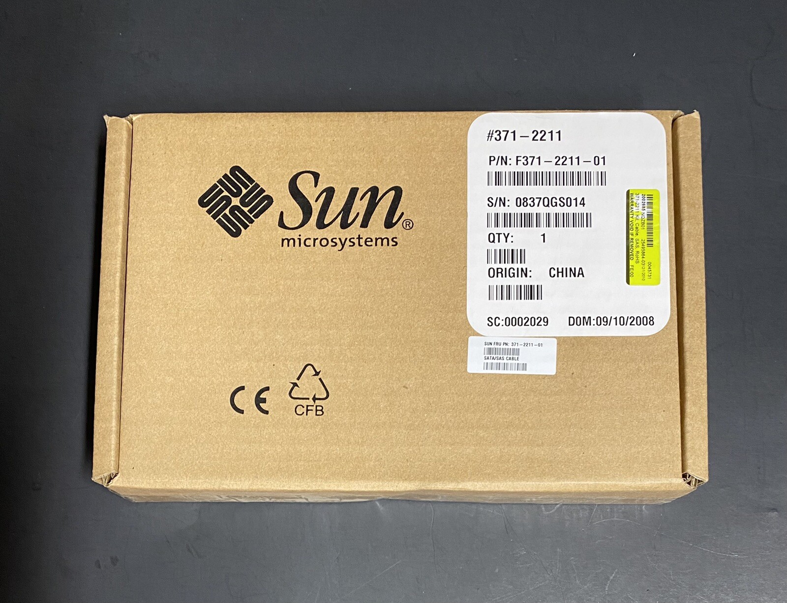 Sun 371-2211 X2100 M2 SATA/SAS and X2200 M2 SAS Cable Kit - New Open box