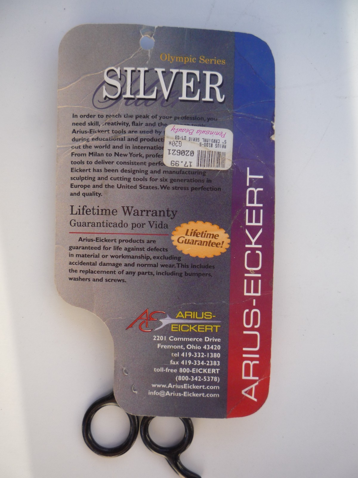 Arius Eickert Olympic Series Silver 5.5 Comfort Grip Scissors #8100-5