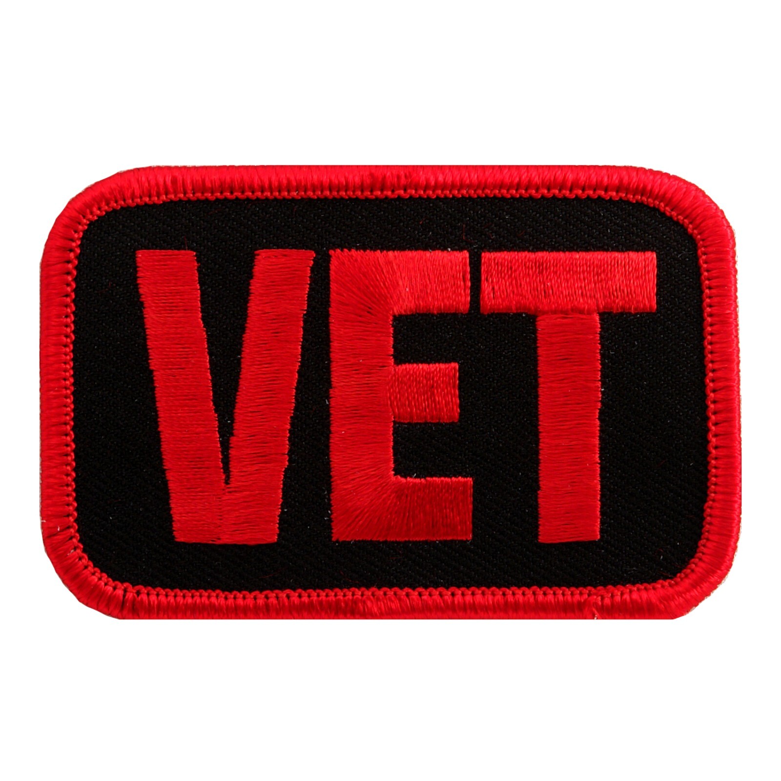 MILITARY VETERAN PATCH VET ARMY NAVY USAF USMC embroidered iron-on RED EMBLEM