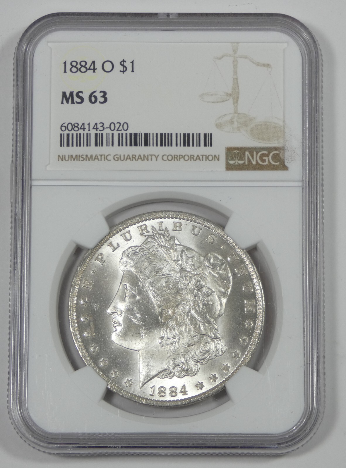 1884-O Morgan Dollar CERTIFIED NGC MS 63 Silver Dollar