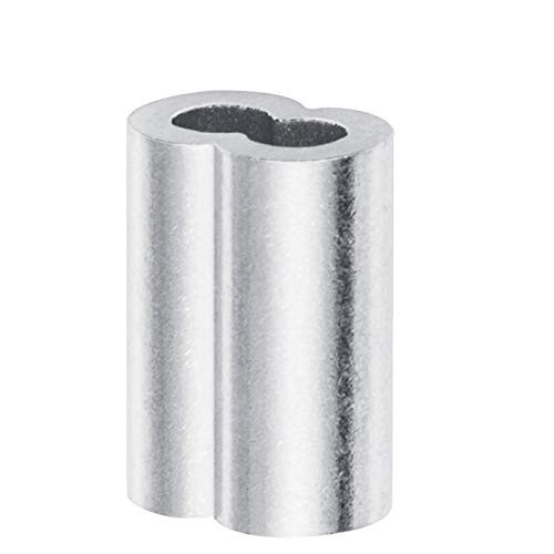 150PCS 1/8" Aluminum Crimping Loop Sleeve for Wire Rope (150PCS), Silver