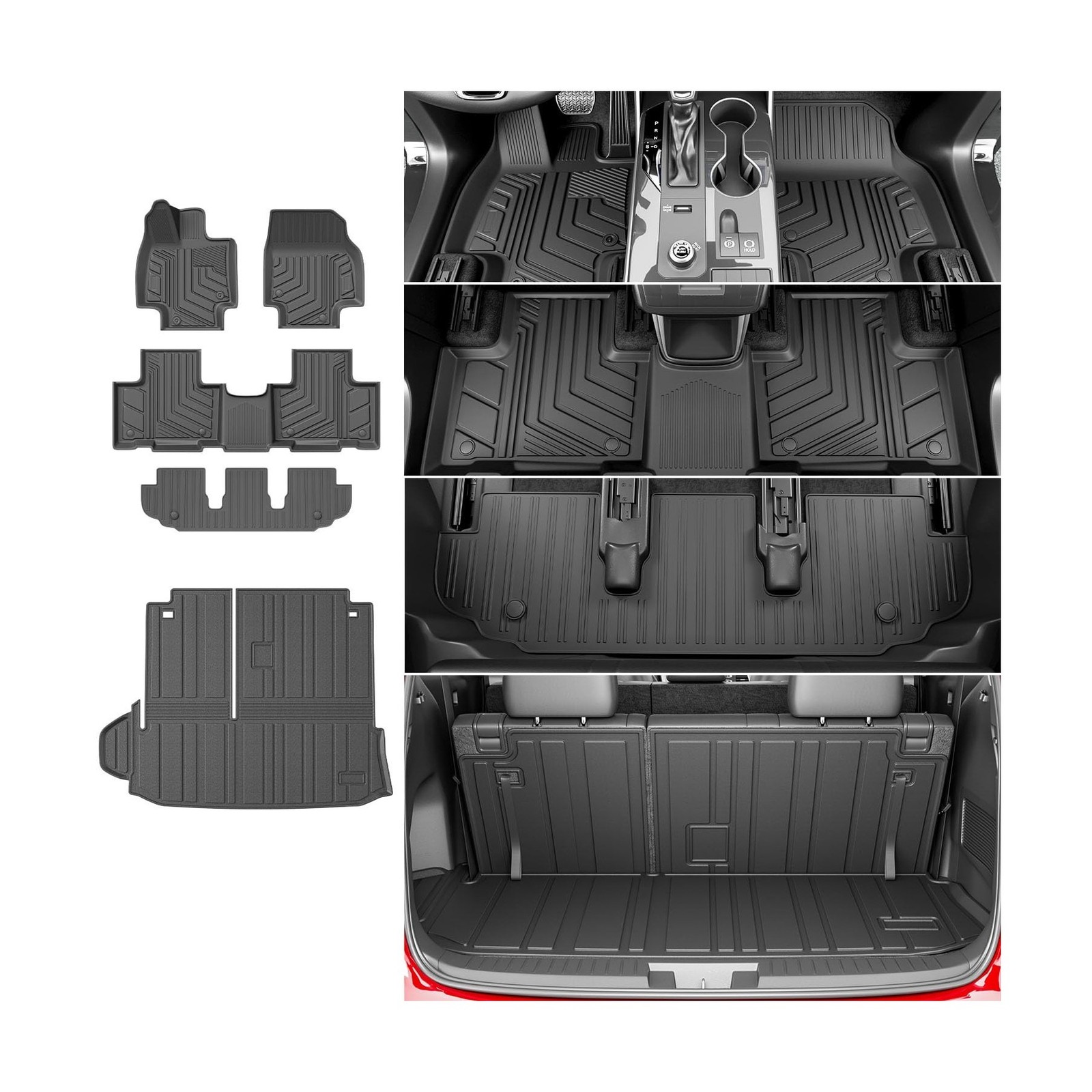 powoq Floor Mat Compatible with 2020-2026 Toyota Highlander Cargo Mat Trunk L...