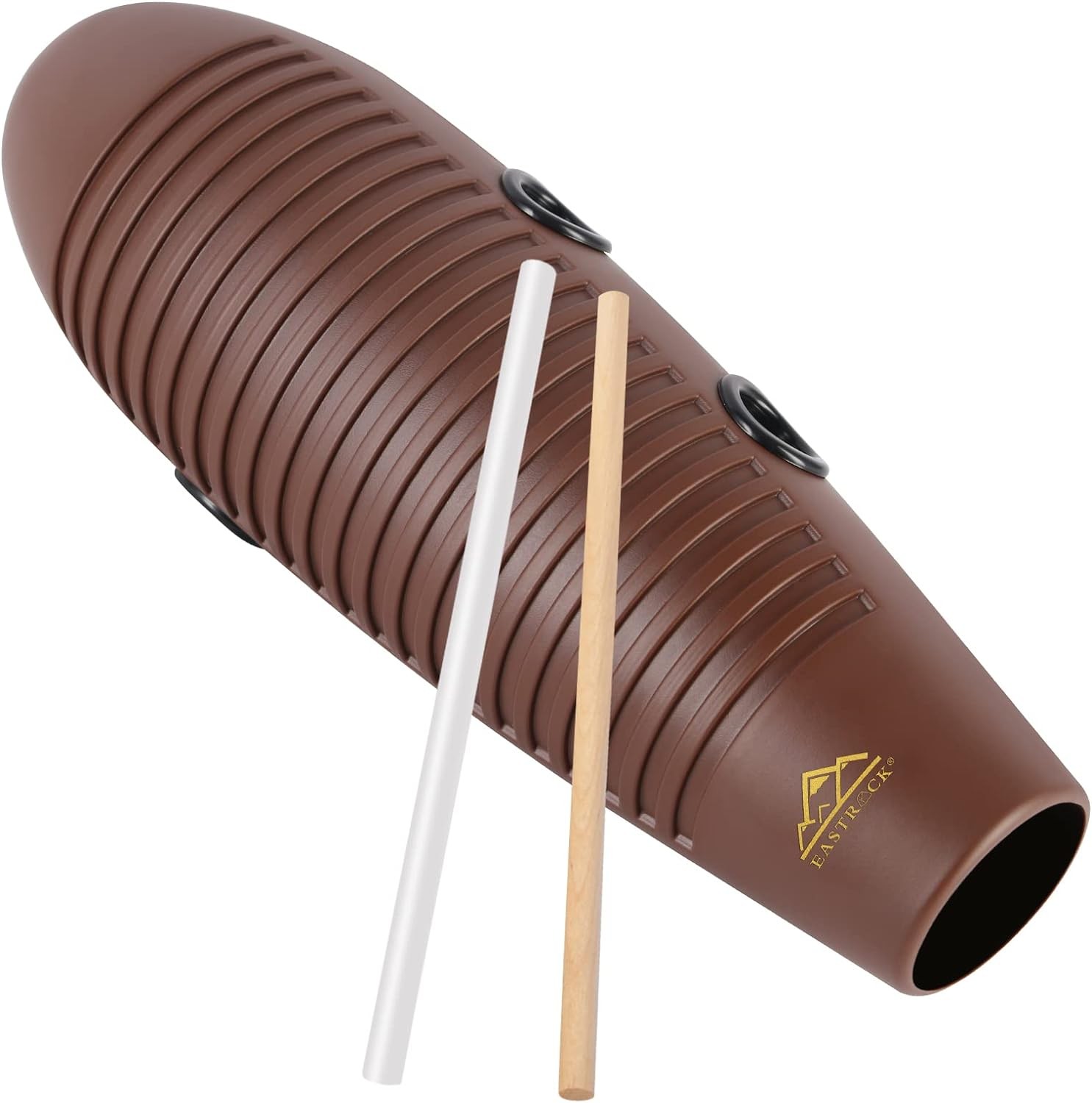 EASTROCK Guiro Instrument 3.9"x13" Fish Shaped Latin Percussion Large, Coffee