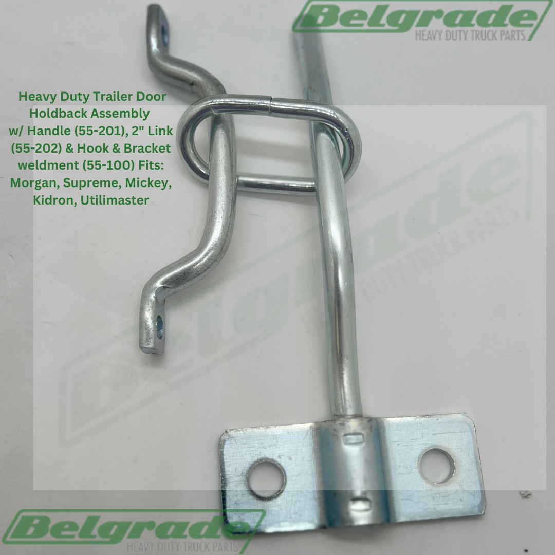 Heavy Duty Trailer Door Holdback Assembly w/ Handle, 2" Link & Hook & Bracket