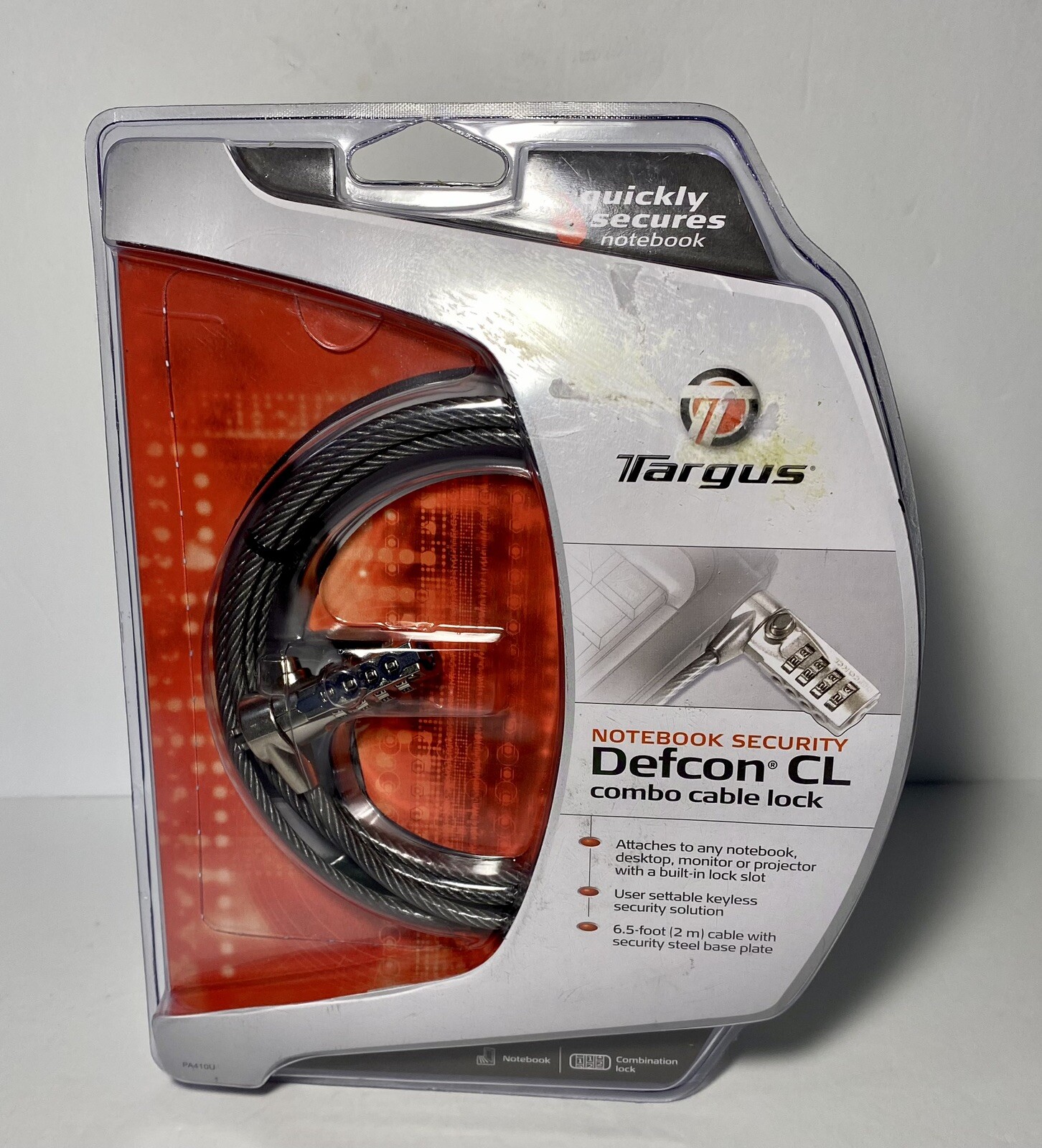 Targus Defcon CL Laptop Combination Cable Lock  - 6.5 ft. Cable BRAND NEW SEALED