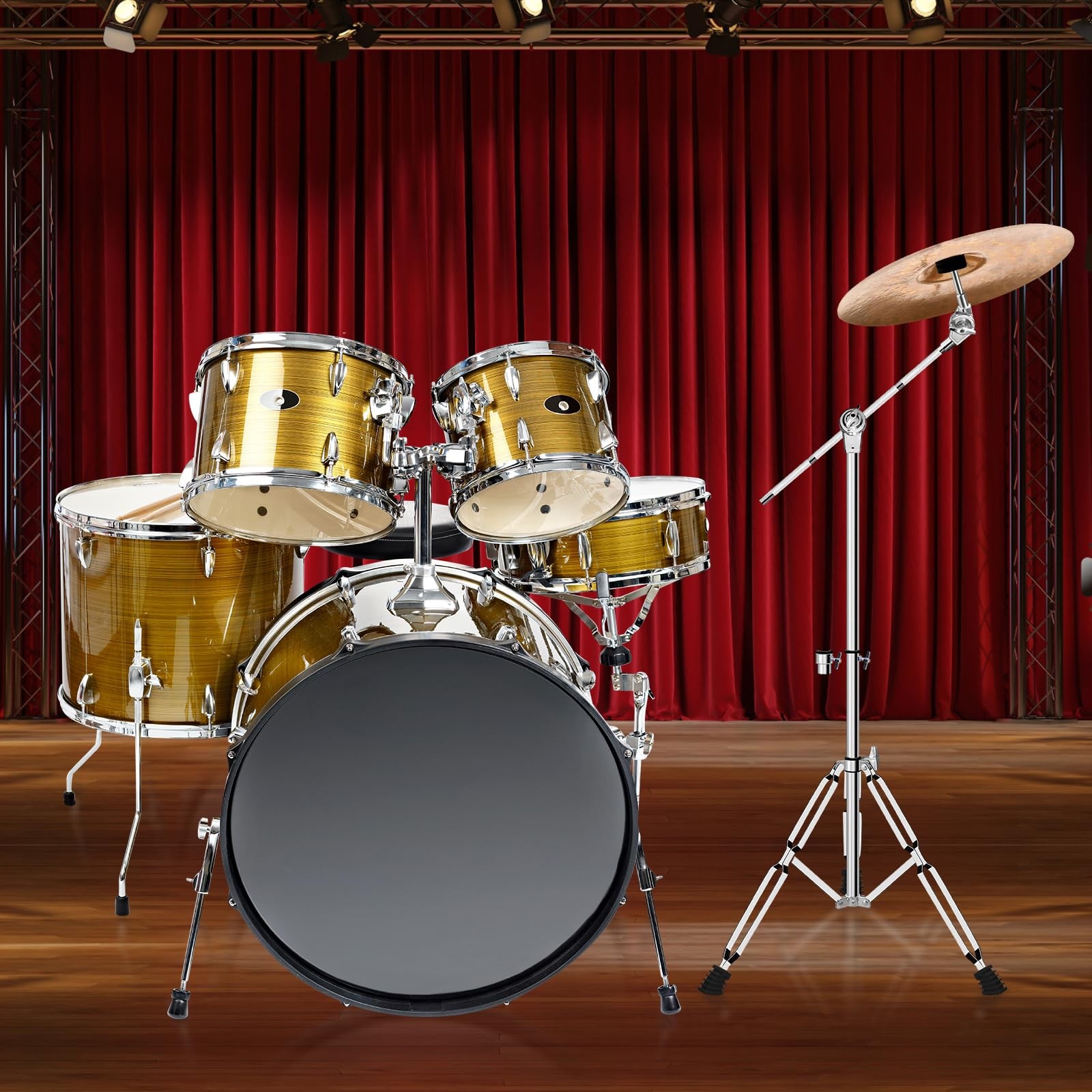 Cymbal Stand, Adjustable Cymbal Stand for Drum Hardware Percussion Mount Hold...