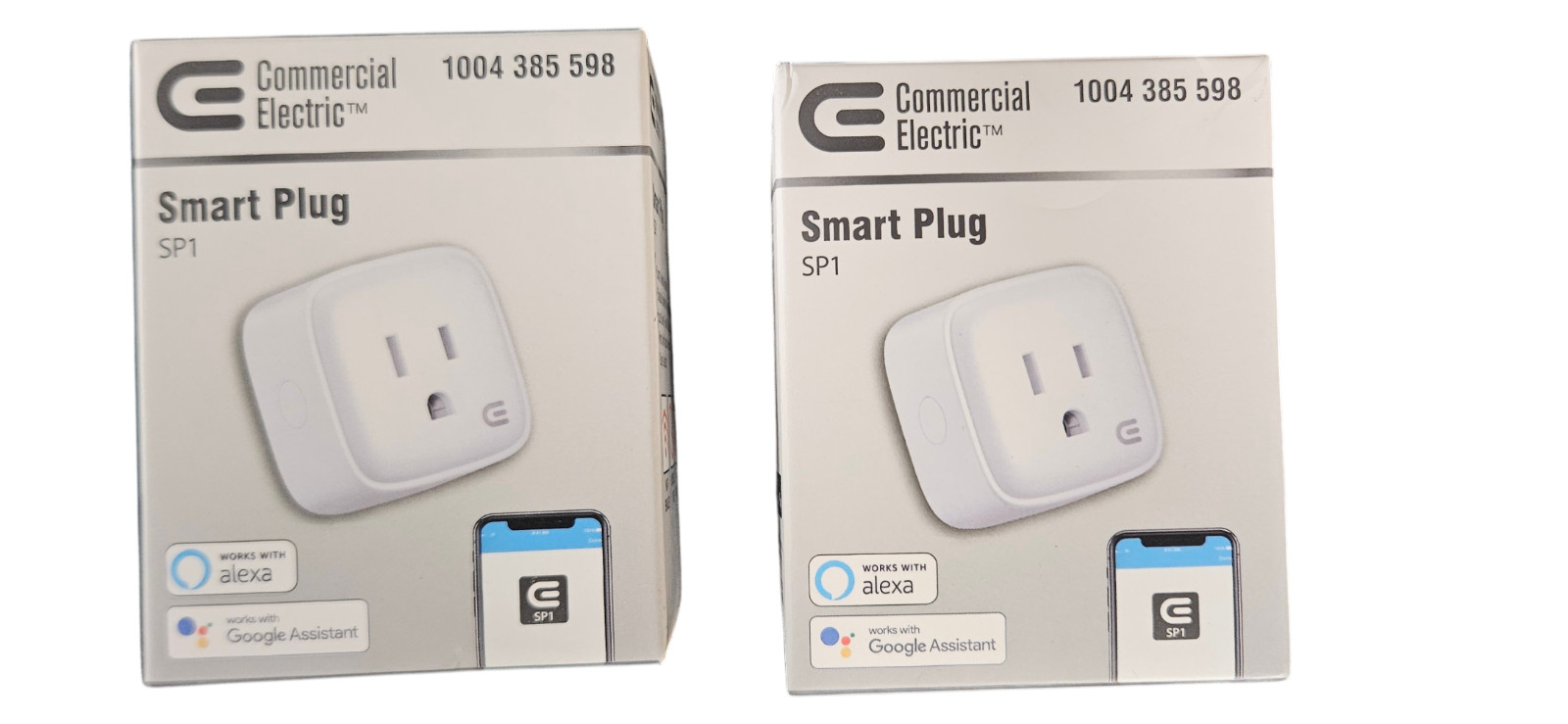 Commercial Electric Smart Plug SP1 Works with Alexa & Hey Google 15 amps (Qty 2)
