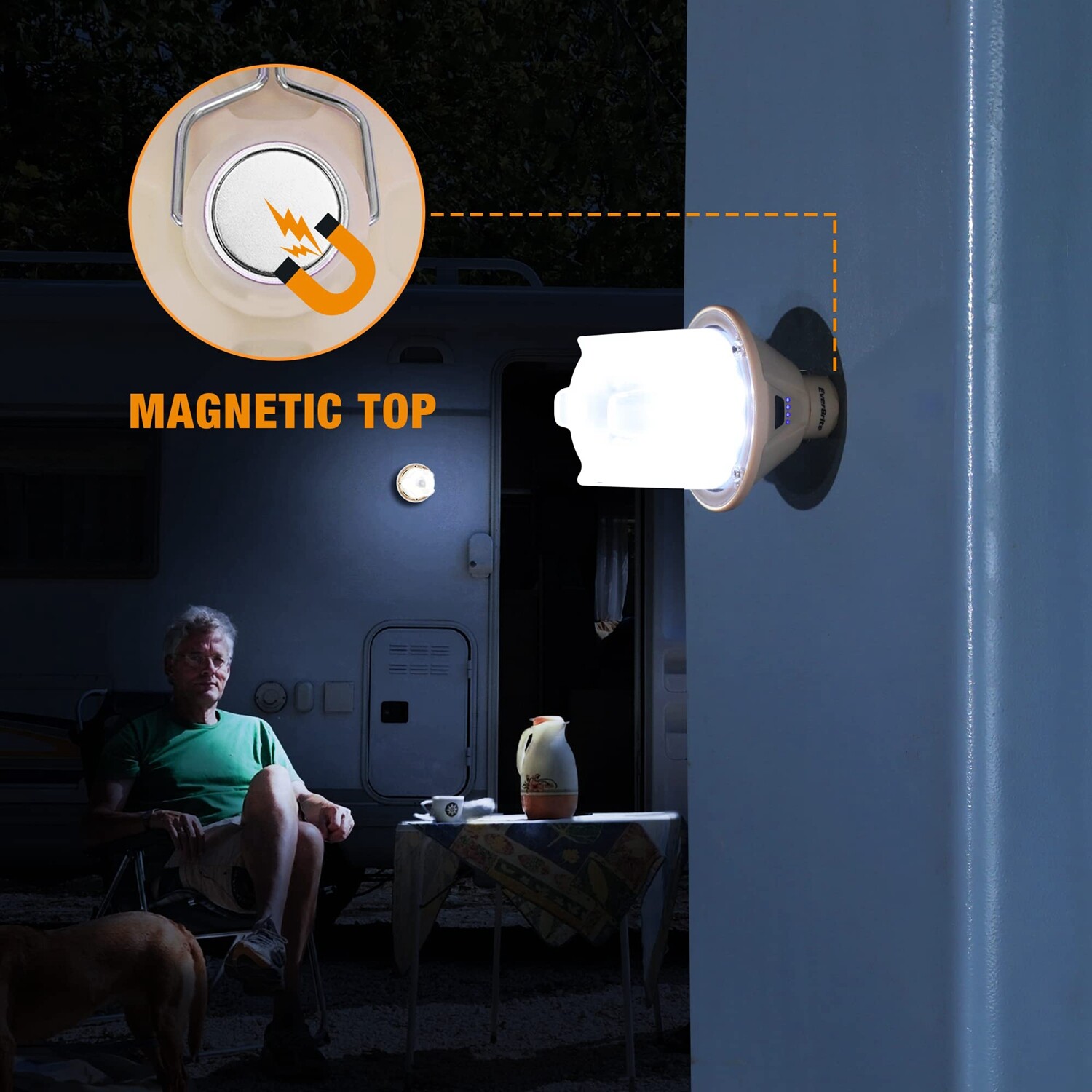 EverBrite 2PC 450LM Camping Lantern Rechargeable Camping Lantern 5 Lighting Mode