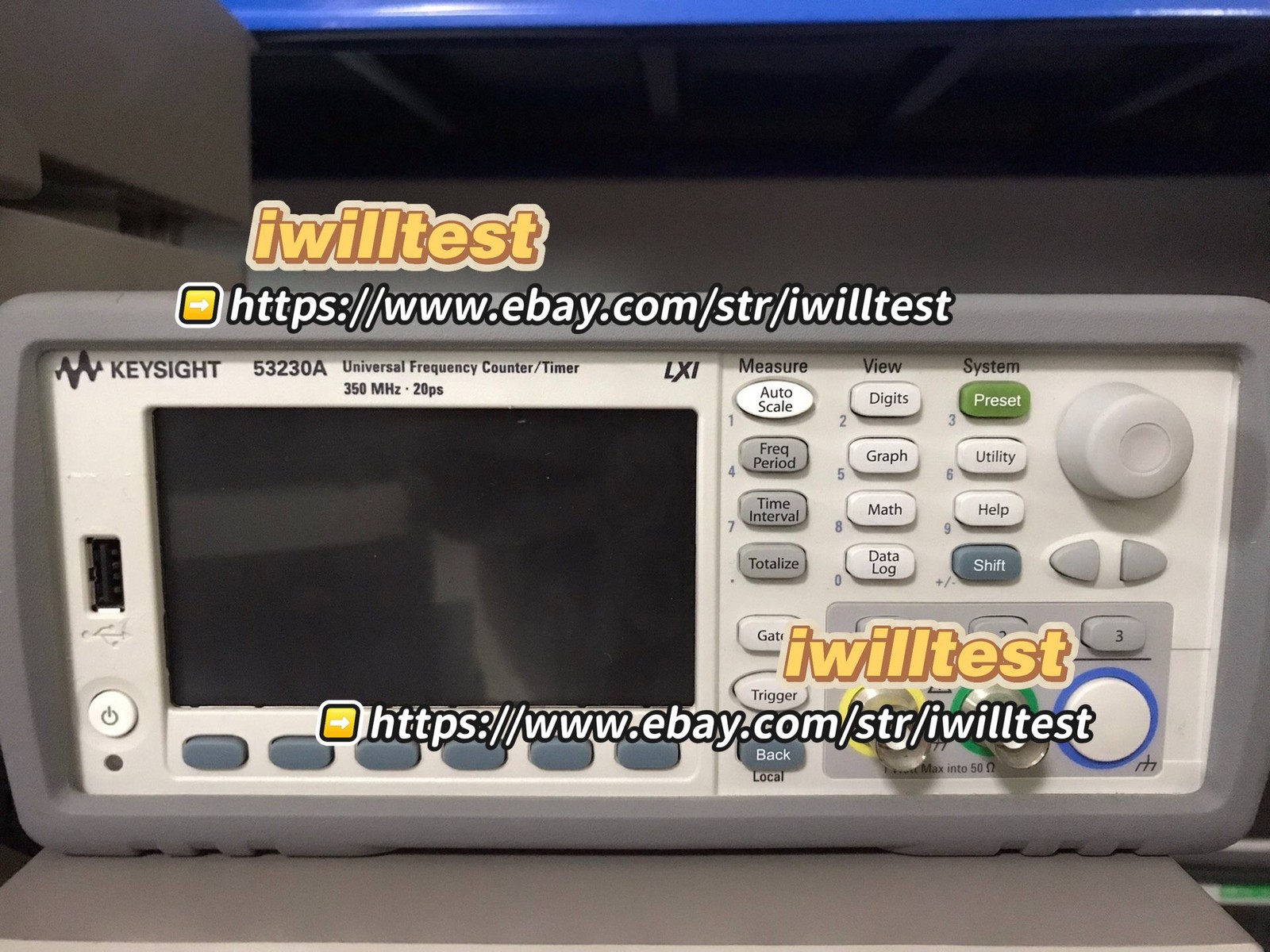 1 PCS Agilent/Keysight 53230A 350MHZ Universal Frequency Counter/Timer *IW