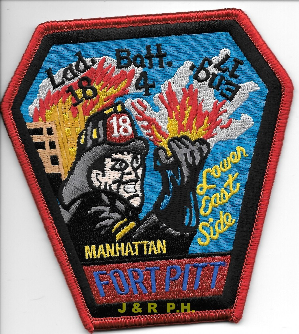 New York City - FDNY Engine-17 / L-18 / B-4", NY (4.25" x 4.5" size) fire patch