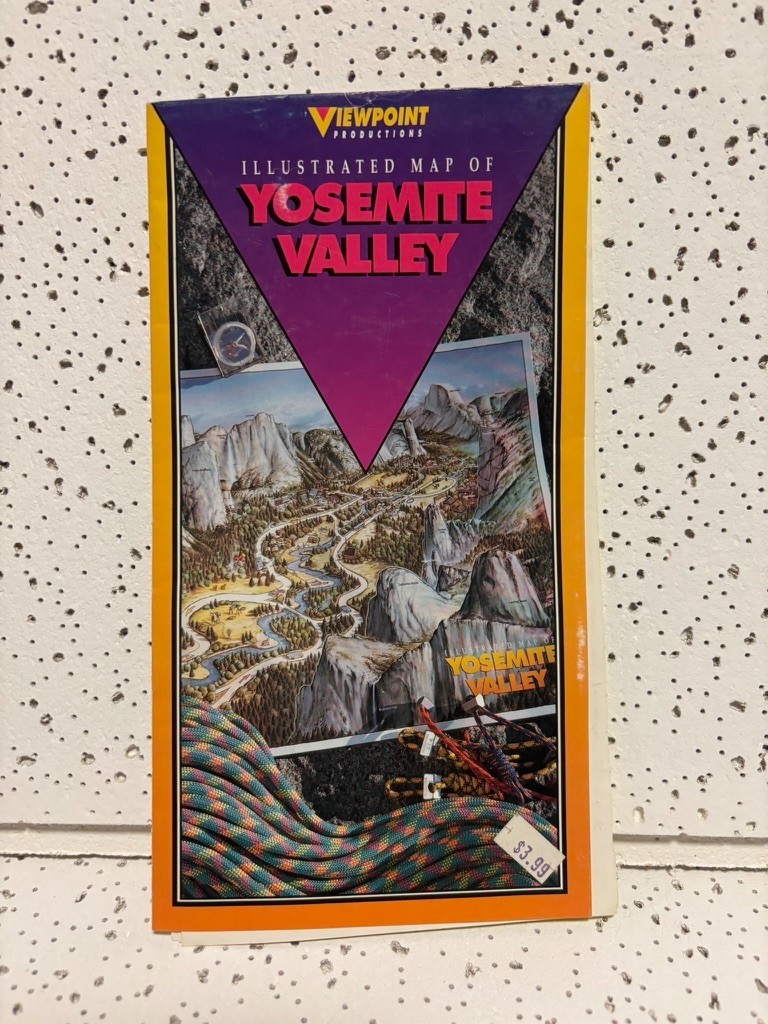 Yosemite Illustrated Map of the Valley Viewpoint Folded