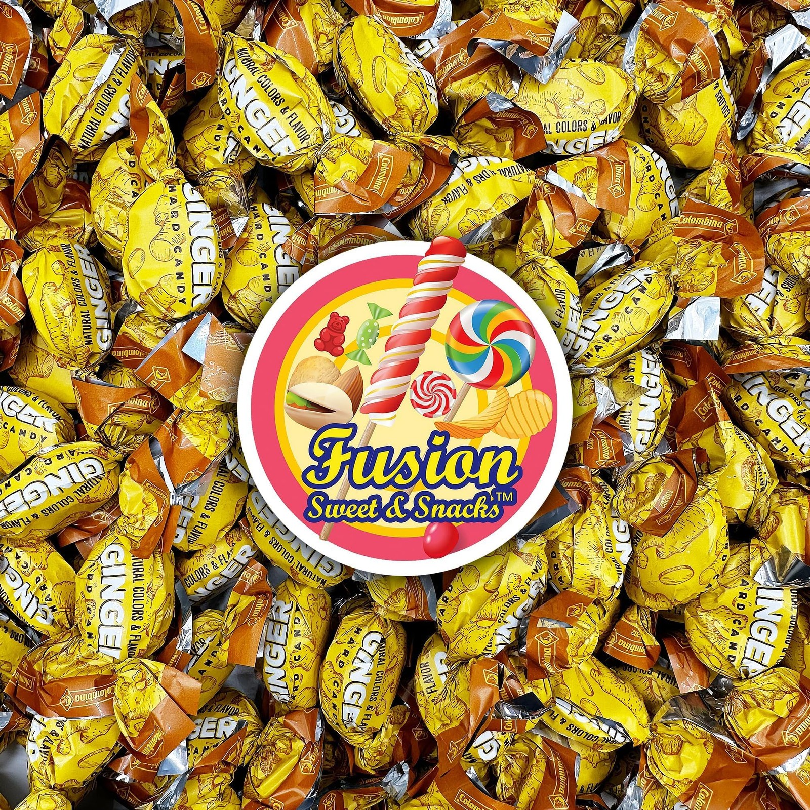 Ginger Candy - 1 Pound Bag - Hard For Nausea 1 Pound, Yellow