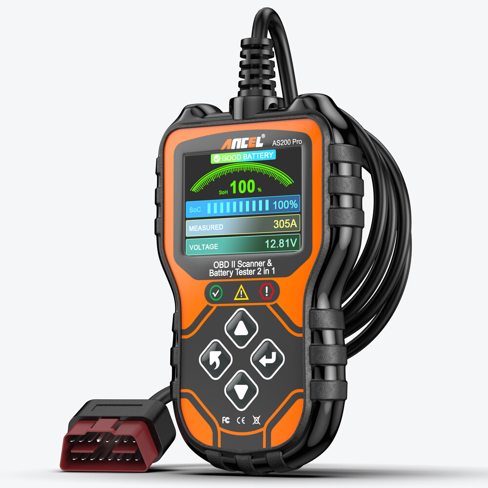 ANCEL AS200 Pro OBD2 Scanner Check Engine Code Reader Scan Tool 24V Battery Test