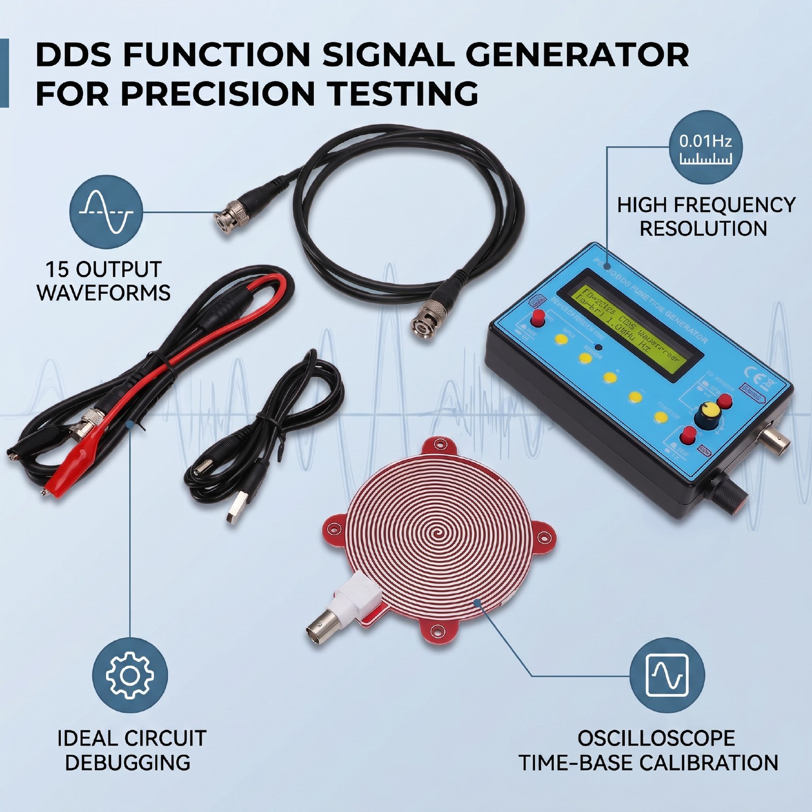 DDS Function Signal Generator Frequency Counter For Electronic Circuit Testi DSO