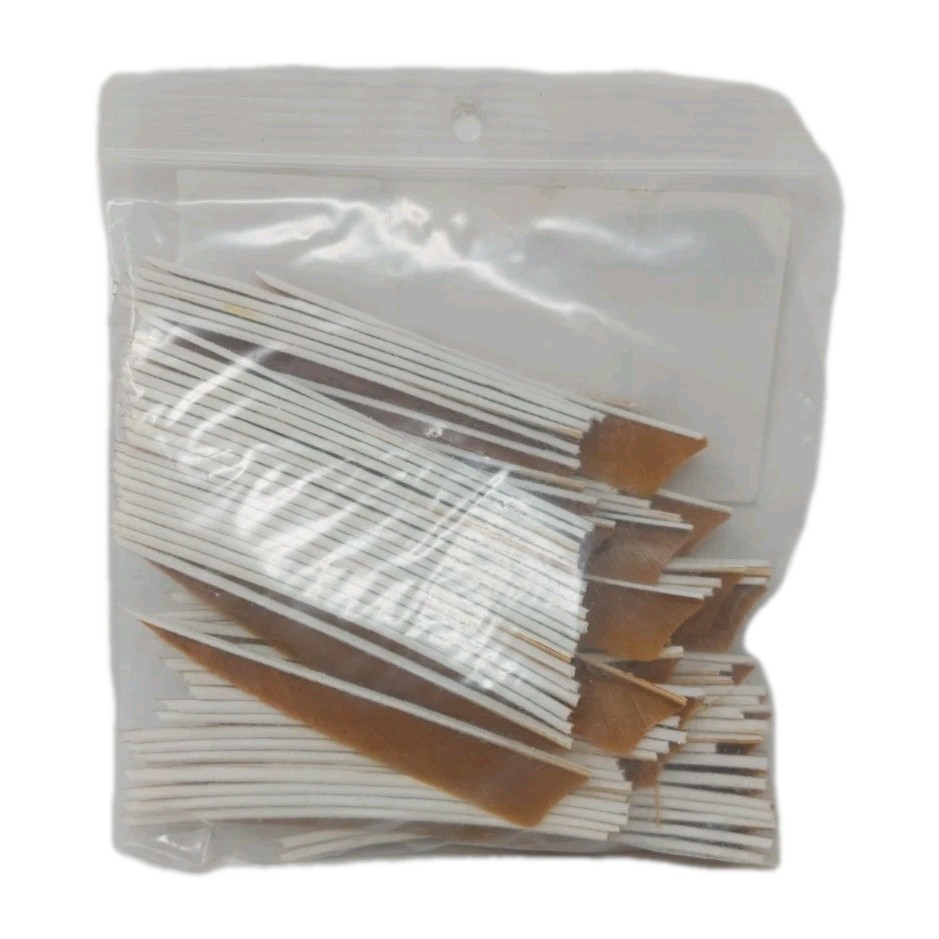 100 Pack Gateway Feathers 4" Left Wing: Shield Desert Brown 400LSSDB-100