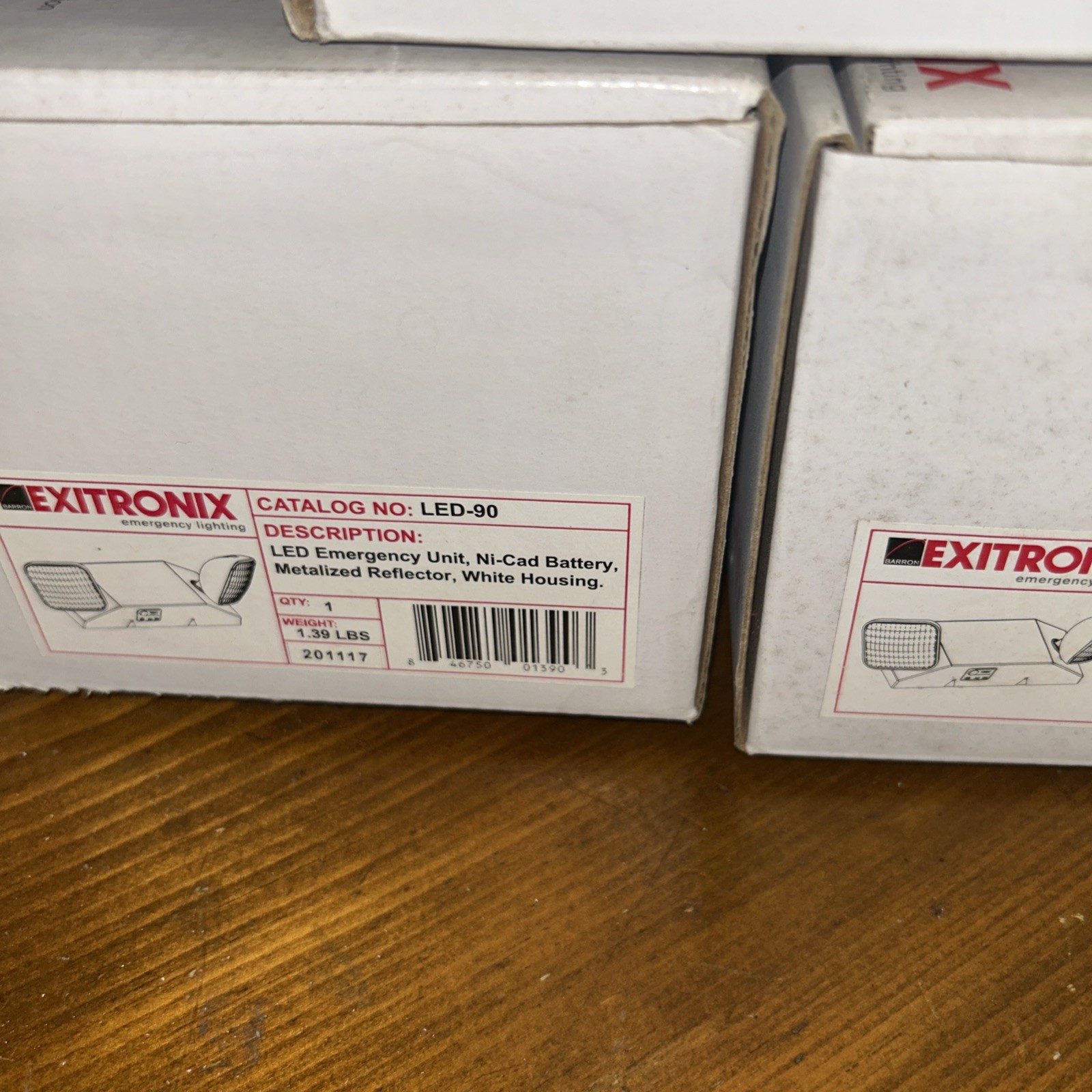 x3 - Exitronix LED-90-G2 Emergency Exit Lighting Light 120/277V Battery Backup