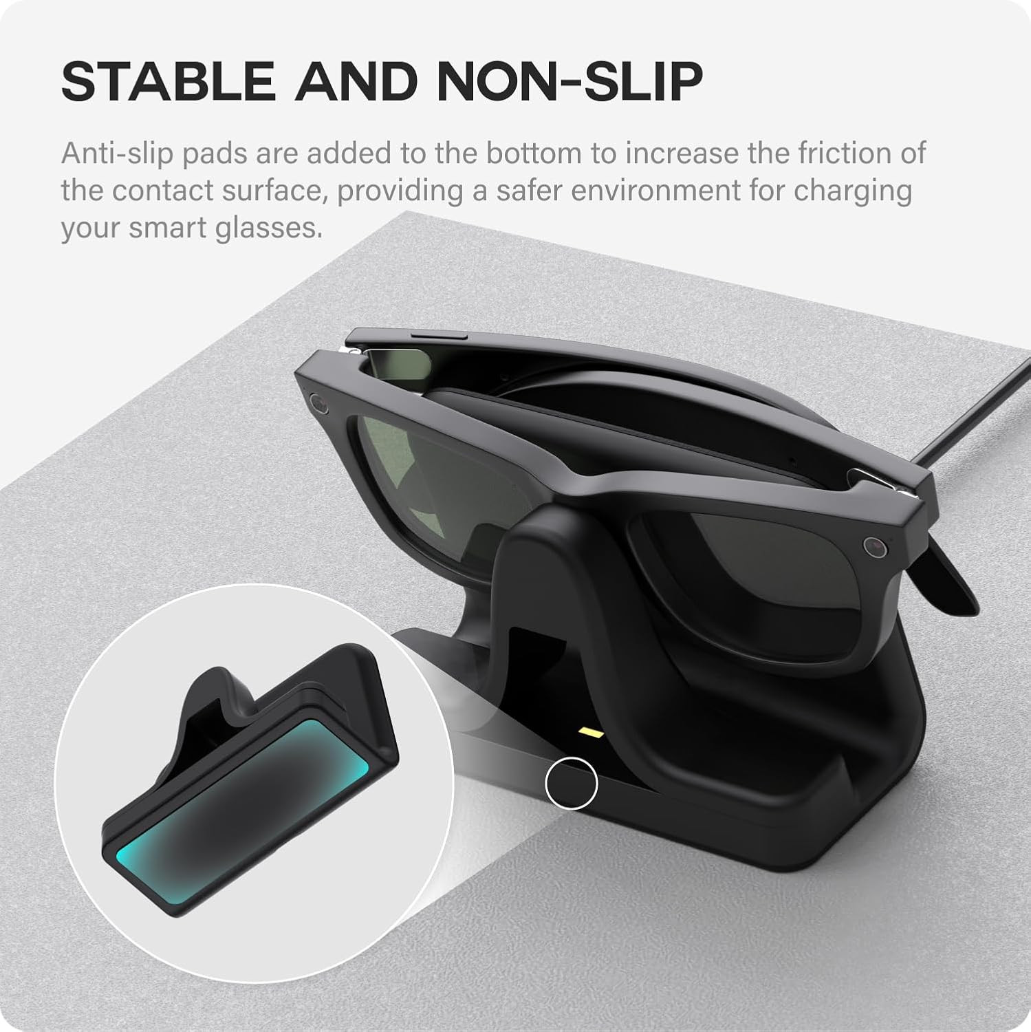 Charging Stand & Cable Compatible with Ray-Ban Meta Smart Glasses, USB-C