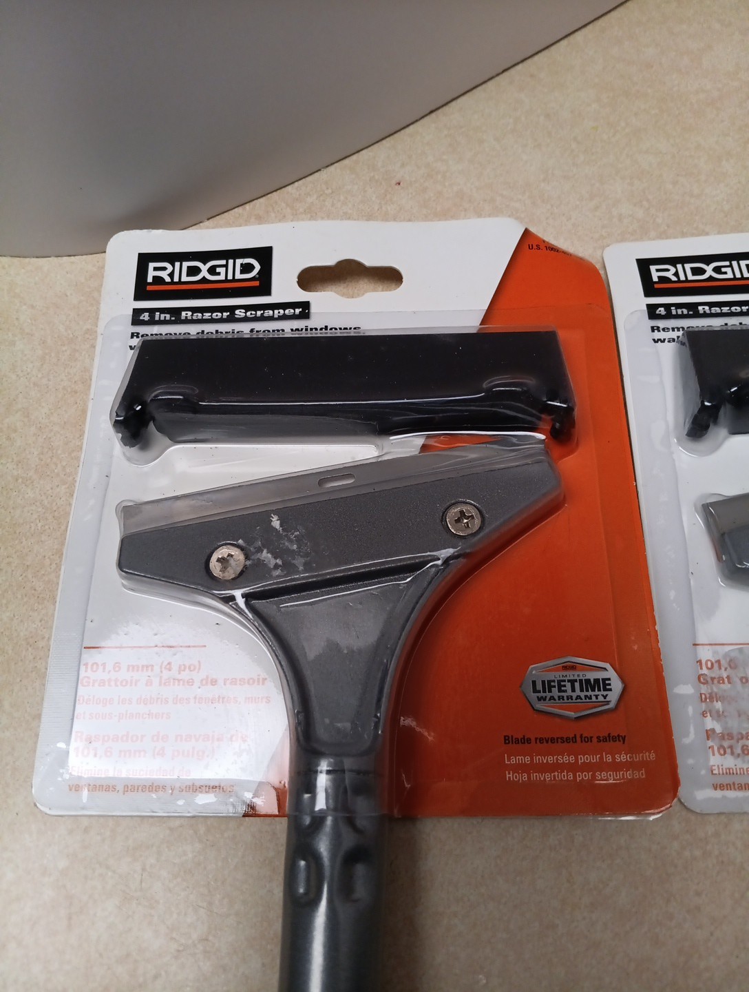 Ridgid FT5001 4'' Razor Blade Floor & Wall Scraper window flat knife tool x2