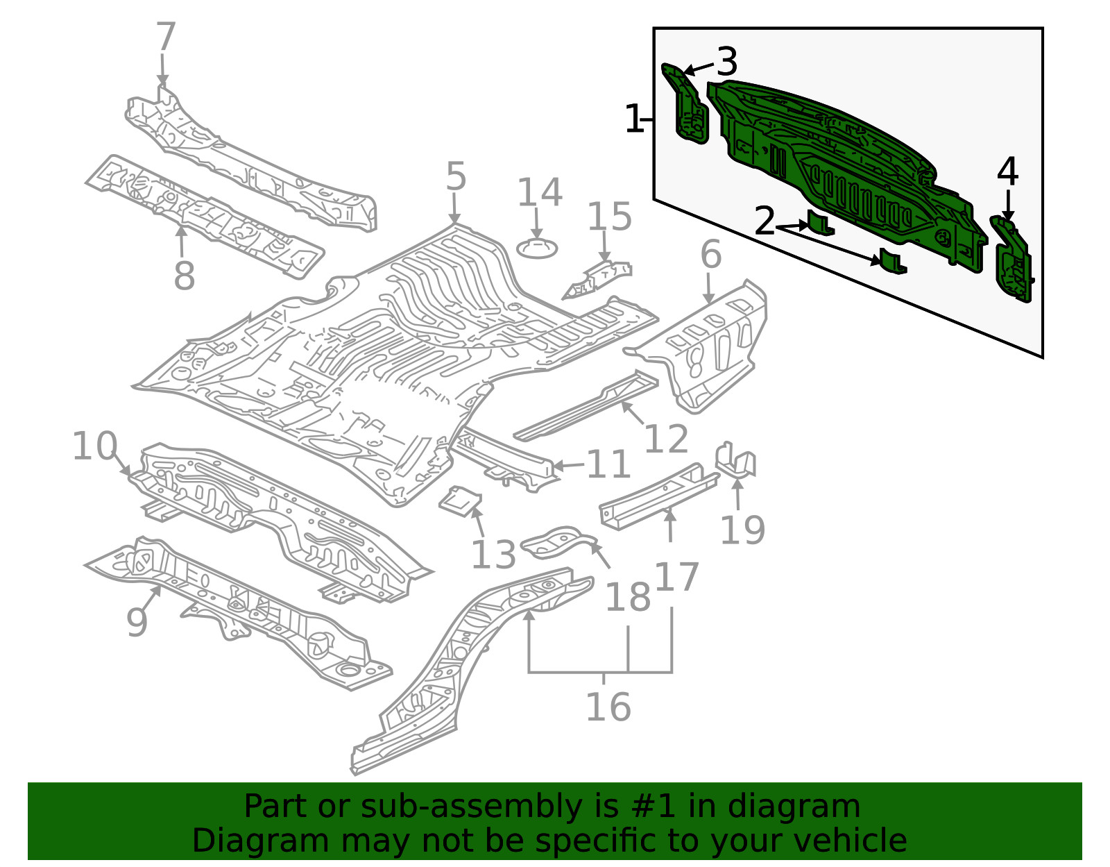 Genuine Mitsubishi Rear Body Panel MN186503