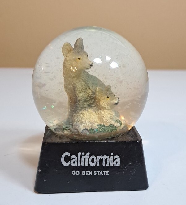 California Wolf & Pup Wolves 3" Water Snow Globe Collectible Home Decor Ball