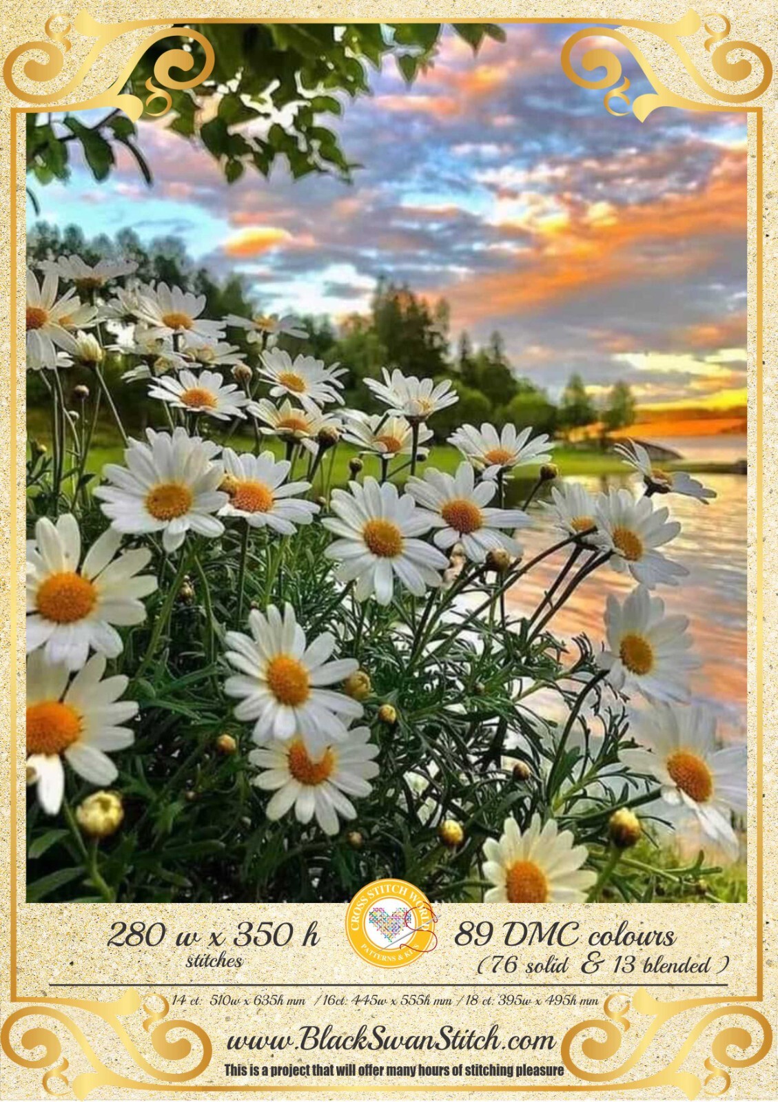 Flower Sky 1464 Chart Counted Cross Stitch Pattern Needlework