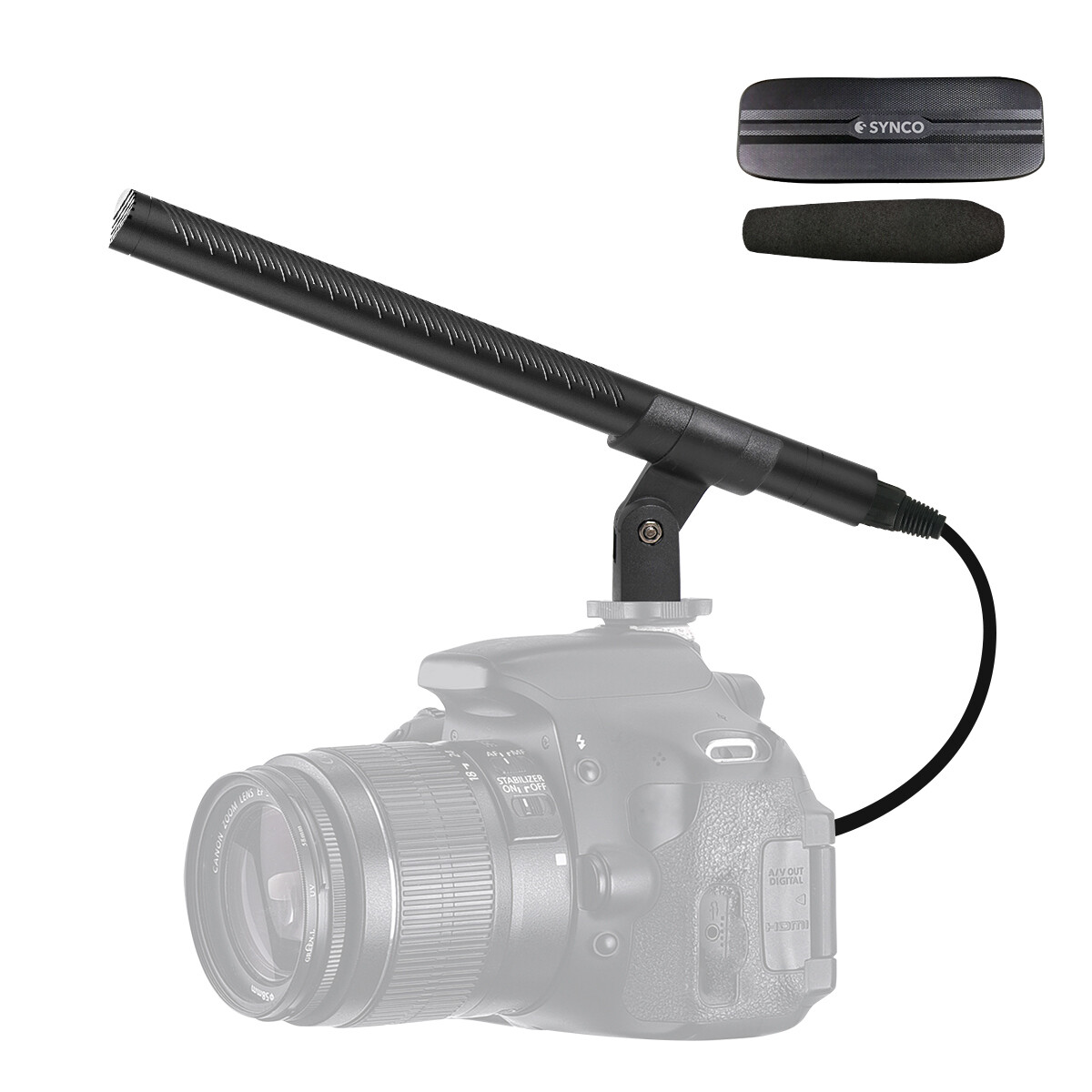 SYNCO Shotgun Microphone, Mic-D2-Hyper-Cardioid-Directional-Condenser-Mic XLR
