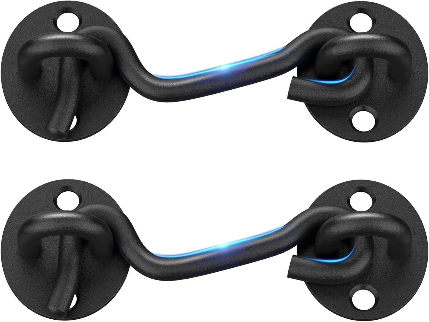 Black Gate Latch - Rust-Resistant Stainless Steel Hooks
