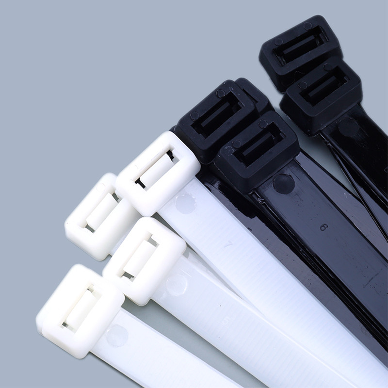 Self-Locking Plastic Nylon Cable Ties Nylon Zip Tie Wrap Black/White Width:7.2mm