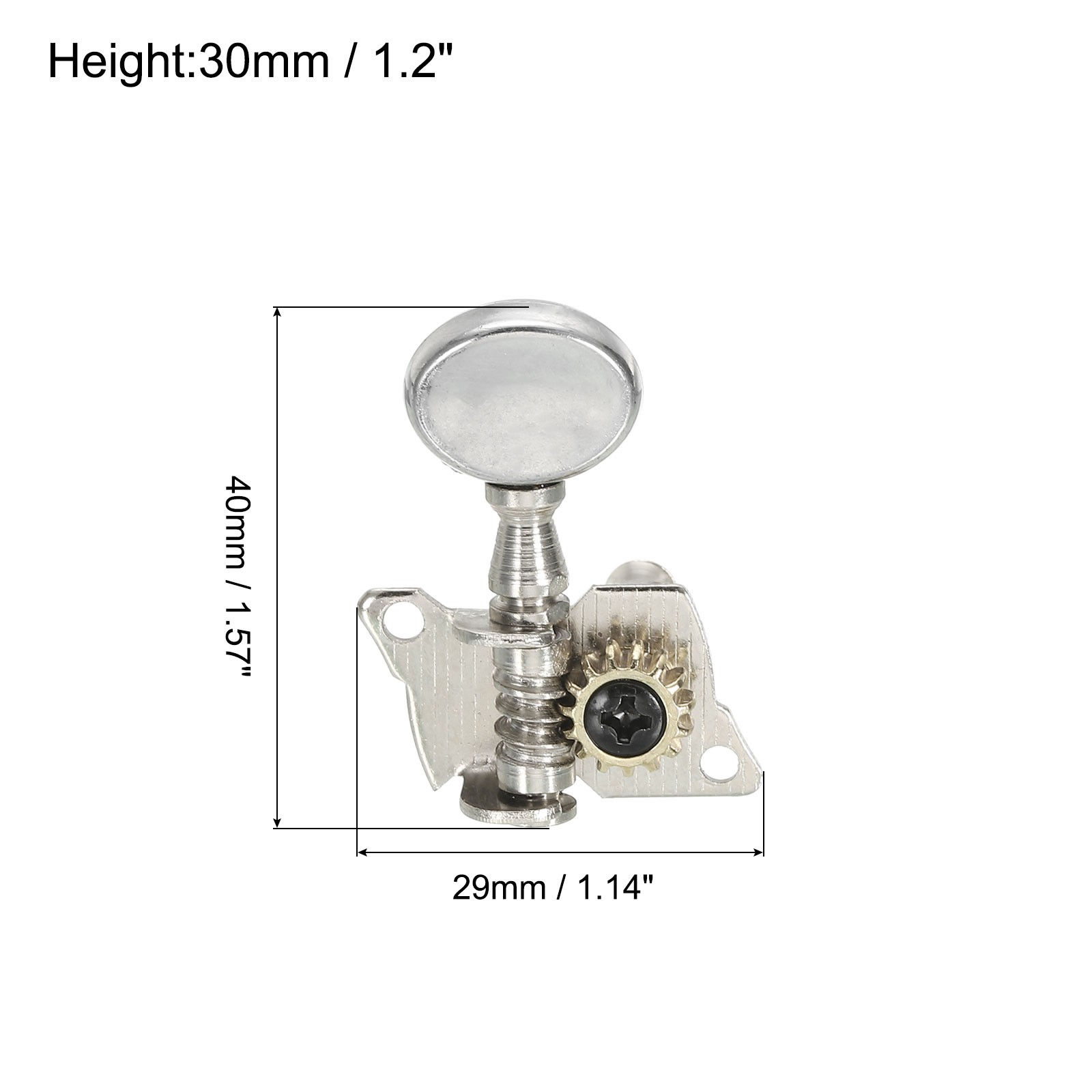 4pcs Classical Guitar String Tuning Pegs Tuning Keys 2L 2R, Silver Tone,