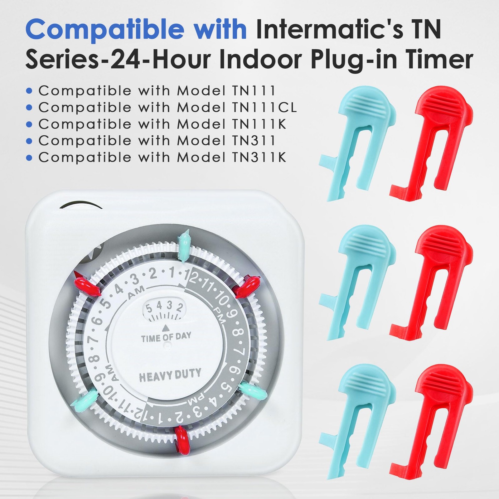 Dreyoo Cycle Timer Clock ON/OFF Plastic Switch Trippers Compatible with...