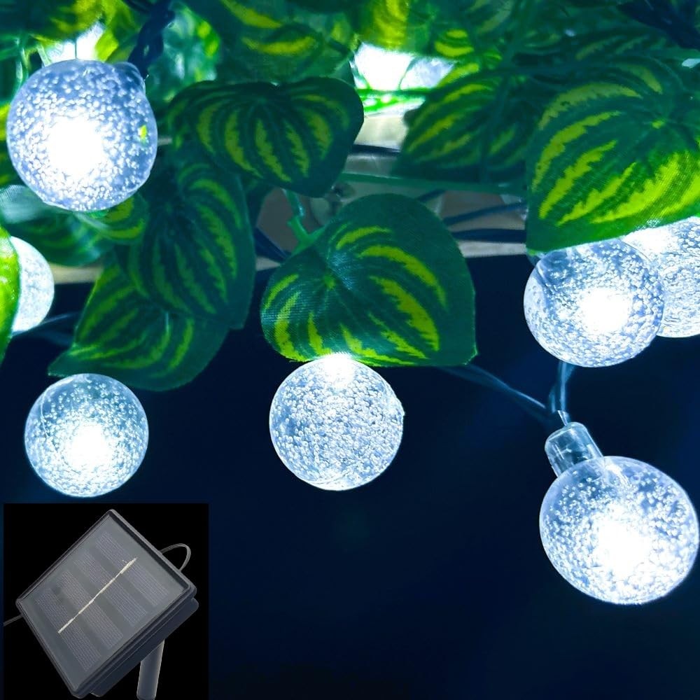 Solar String Lights Outdoor Waterproof, 36FT 60 LEDs 8 Modes Solar Fairy Crys...