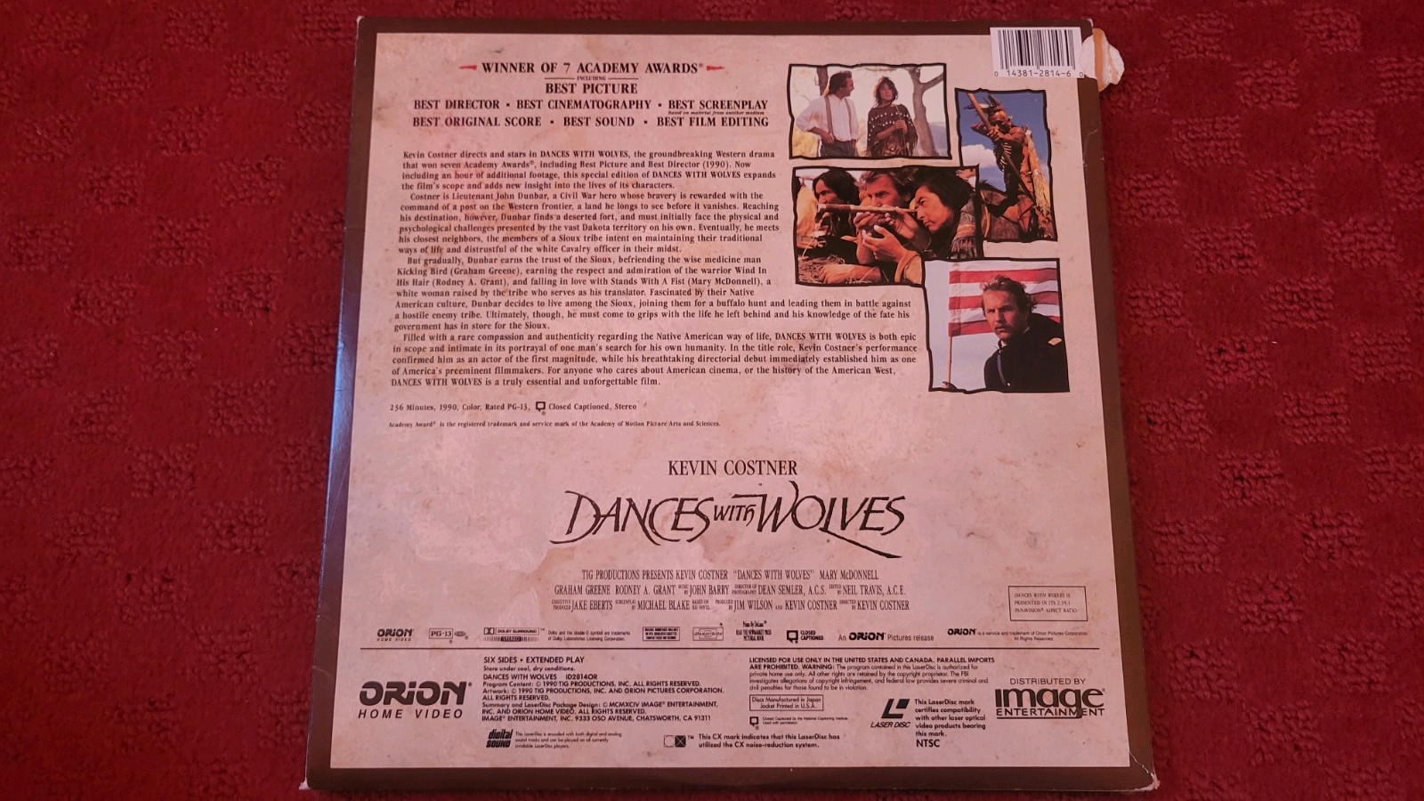 Dances With Wolves Widcreen Expanded Edition Laserdisc