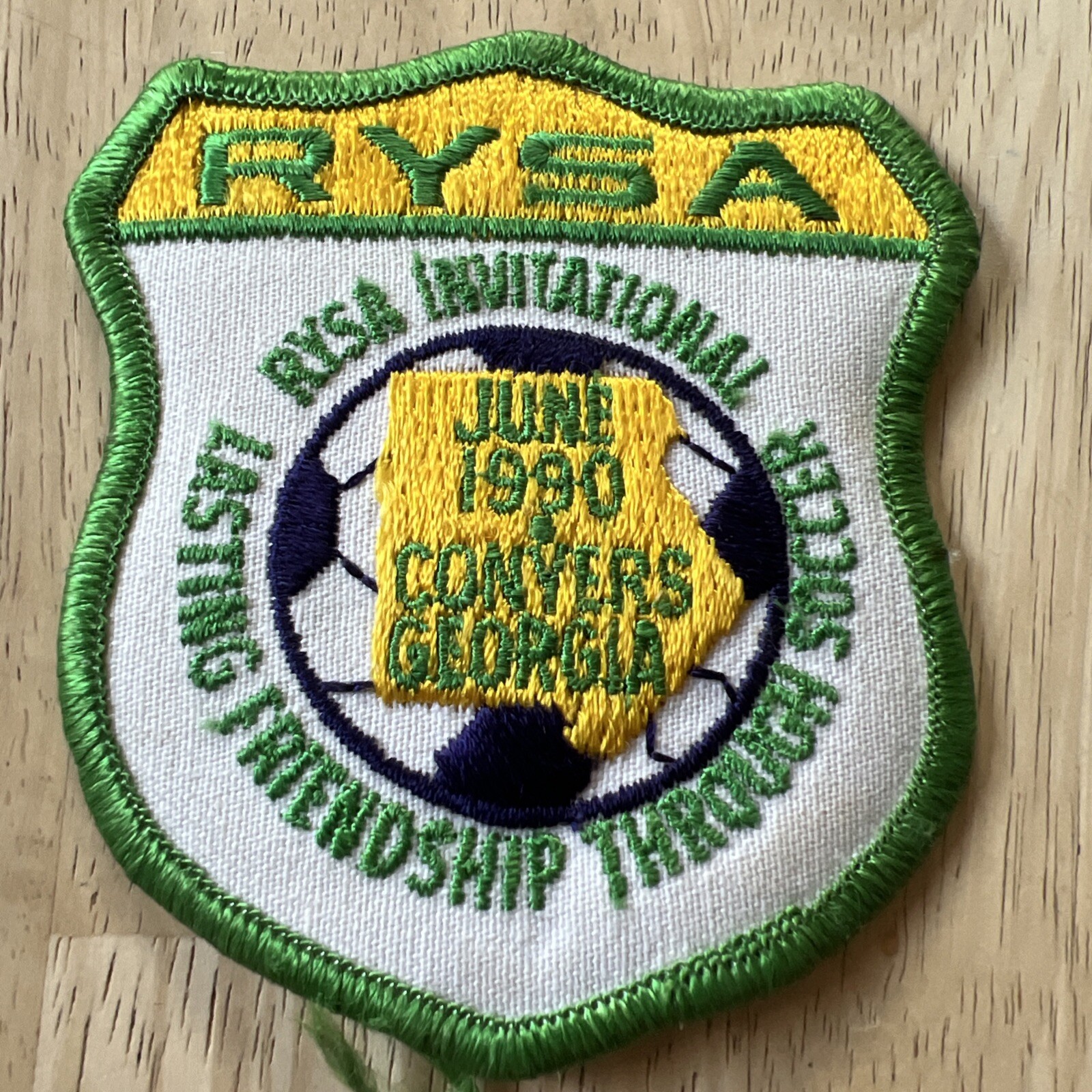 Vintage 1990 RYSA Inventational Lasting Friendship Through Soccer Patch Georgia